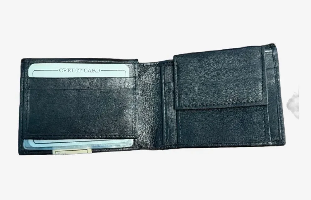Bi-Fold Black Lesther Wallet Mens NEW TAGS